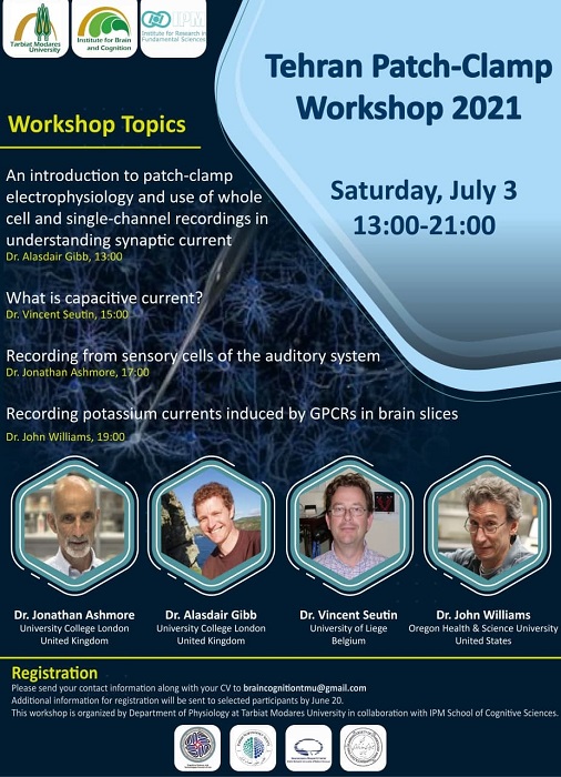  برگزاری کارگاه بین‌المللی الکتروفیزیولوژی پچ کلمپ در گروه فیزیولوژی دانشگاه